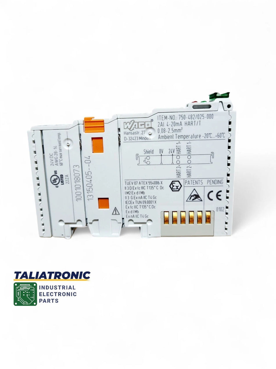 WAGO 750-482 /025-000 2-Kanal-Analogeingang; 4 … 20 mA HART; Erw. Temperatur