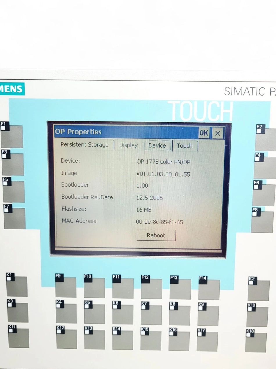 Siemens Simatic Operator Panel OP177B 6AV6642-0DA01-1AX0 / 6AV6 642-0DA01-1AX0