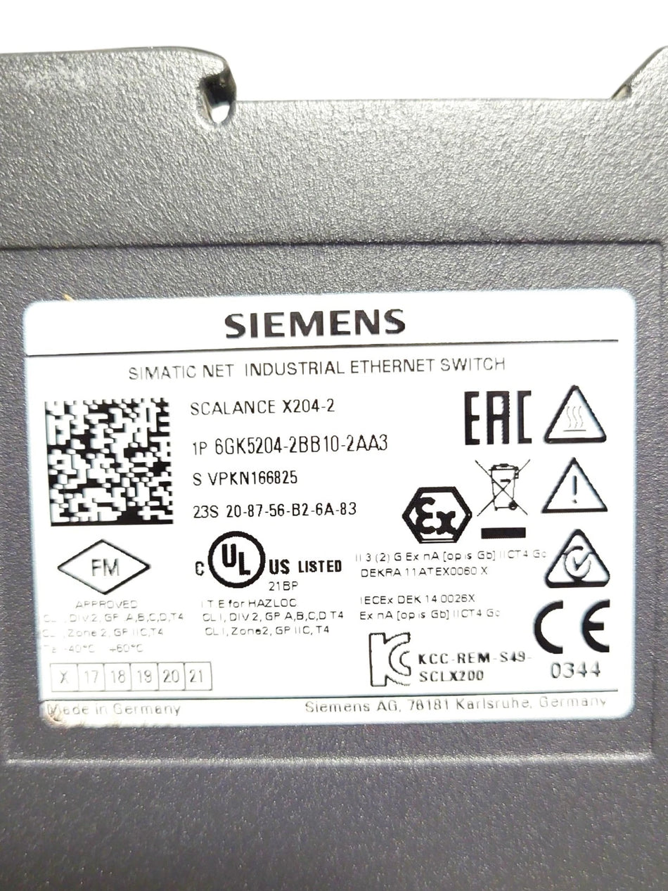 Siemens Simatic Net Scalance Switch X204-2 6GK5204-2BB10-2AA3 / 6GK5 204-2BB10