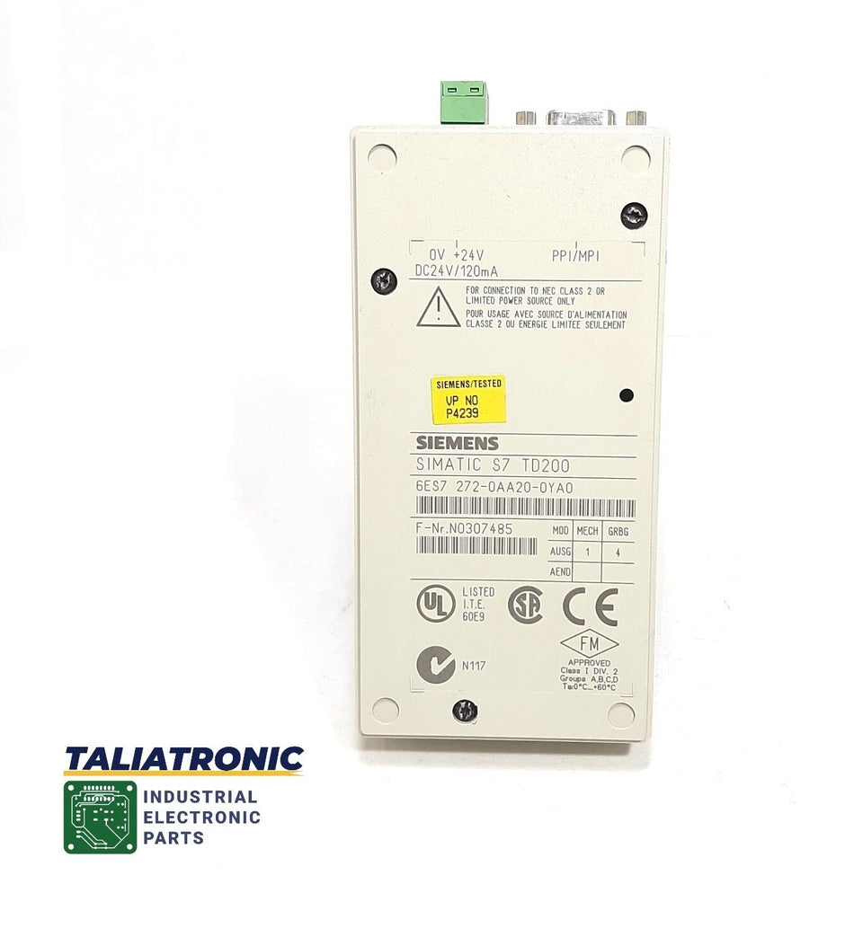 Siemens Simatic Panel S7 TD200 6ES7 272-0AA20-0YA0 Mit Programmierkabel