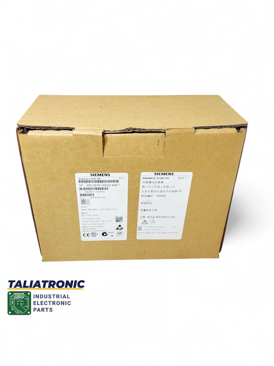 Siemens Sinamics G120C PN frequency converter 6SL3210-1KE22-6AF1 Version A06 / New
