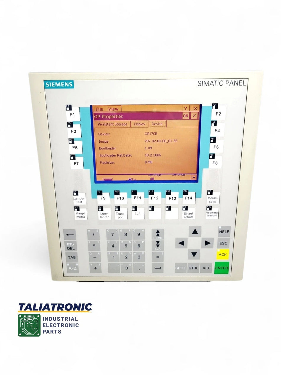 Siemens Simatic Operator Panel OP170B 6AV6 542-0BB15-2AX0 /6AV6542-0BB15-2AX0