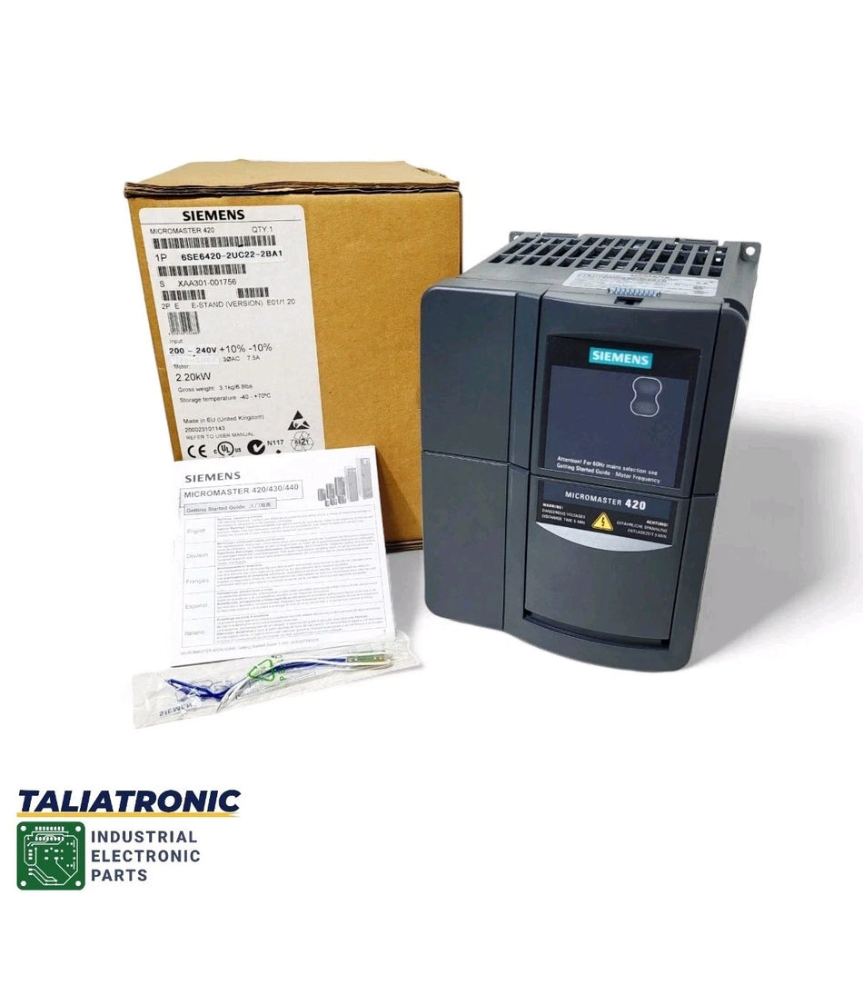 SIEMENS MICROMASTER 420 Frequenzumrichter 6SE6420-2UC22-2BA1 VersionE01/1.20 NEU